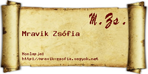 Mravik Zsófia névjegykártya